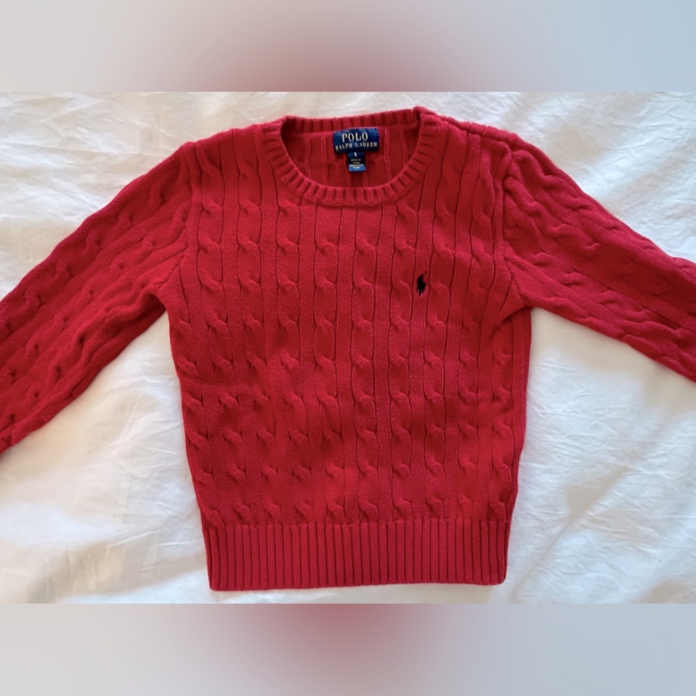 Polo red cotton sweater size 5